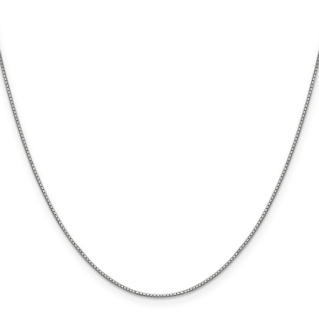 0.8mm 10K White Gold Box Chain - Sophia Jewelers