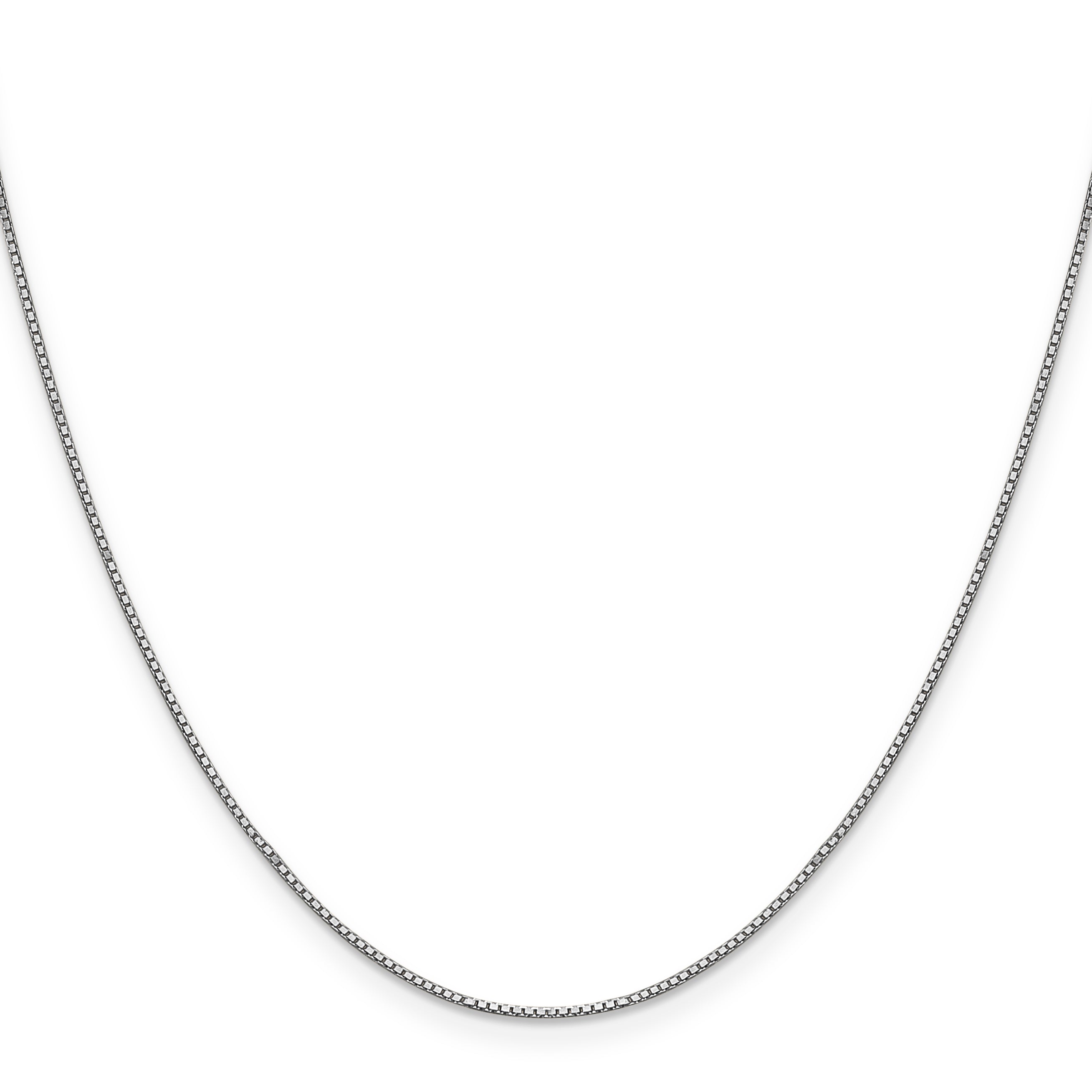 0.8mm 10K White Gold Box Chain - Sophia Jewelers
