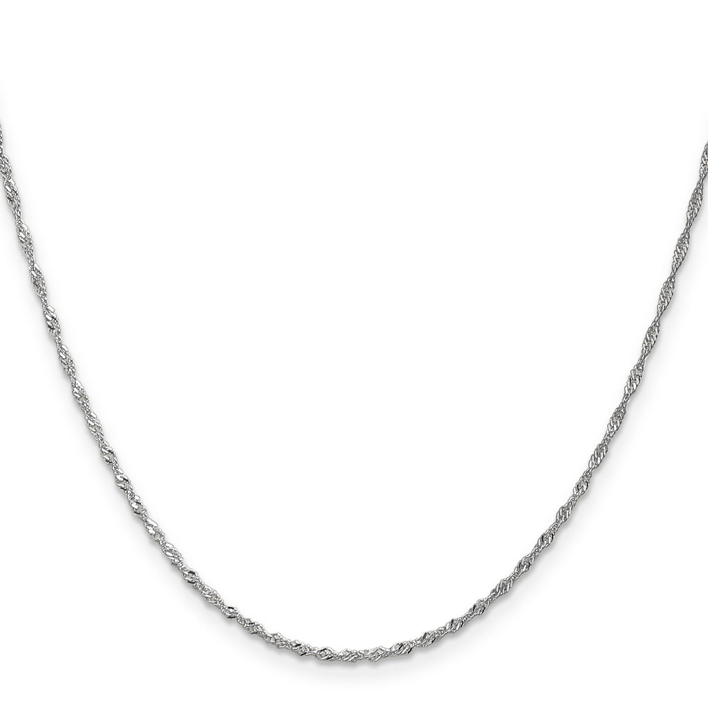 1.3mm 10K White Gold Singapore Chain - Sophia Jewelers