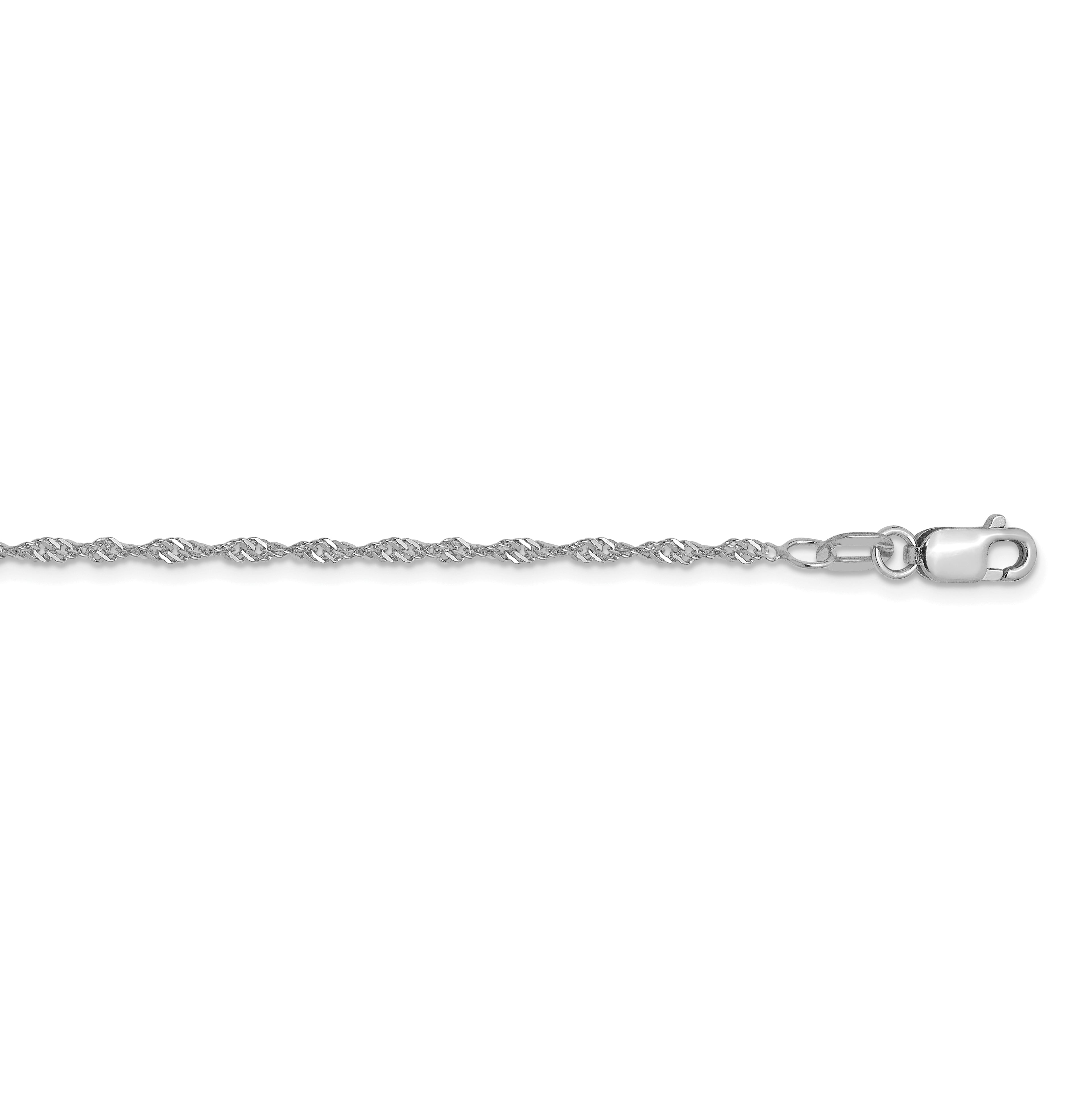 1.3mm 10K White Gold Singapore Chain - Sophia Jewelers