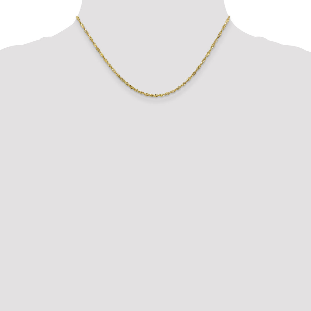 1.7mm 10K Yellow Gold Singapore Chain - Sophia Jewelers