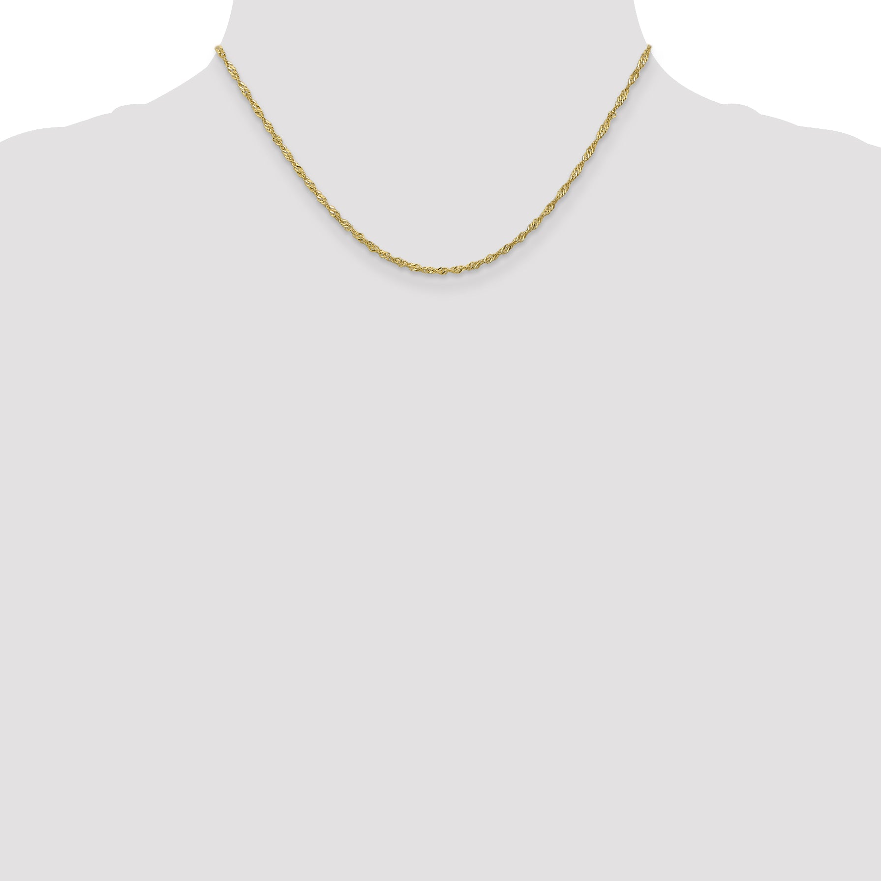 1.7mm 10K Yellow Gold Singapore Chain - Sophia Jewelers