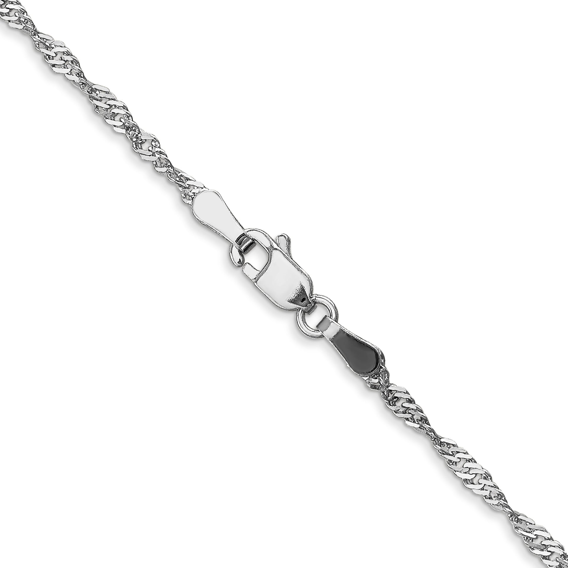 1.7mm 10K White Gold Singapore Chain - Sophia Jewelers