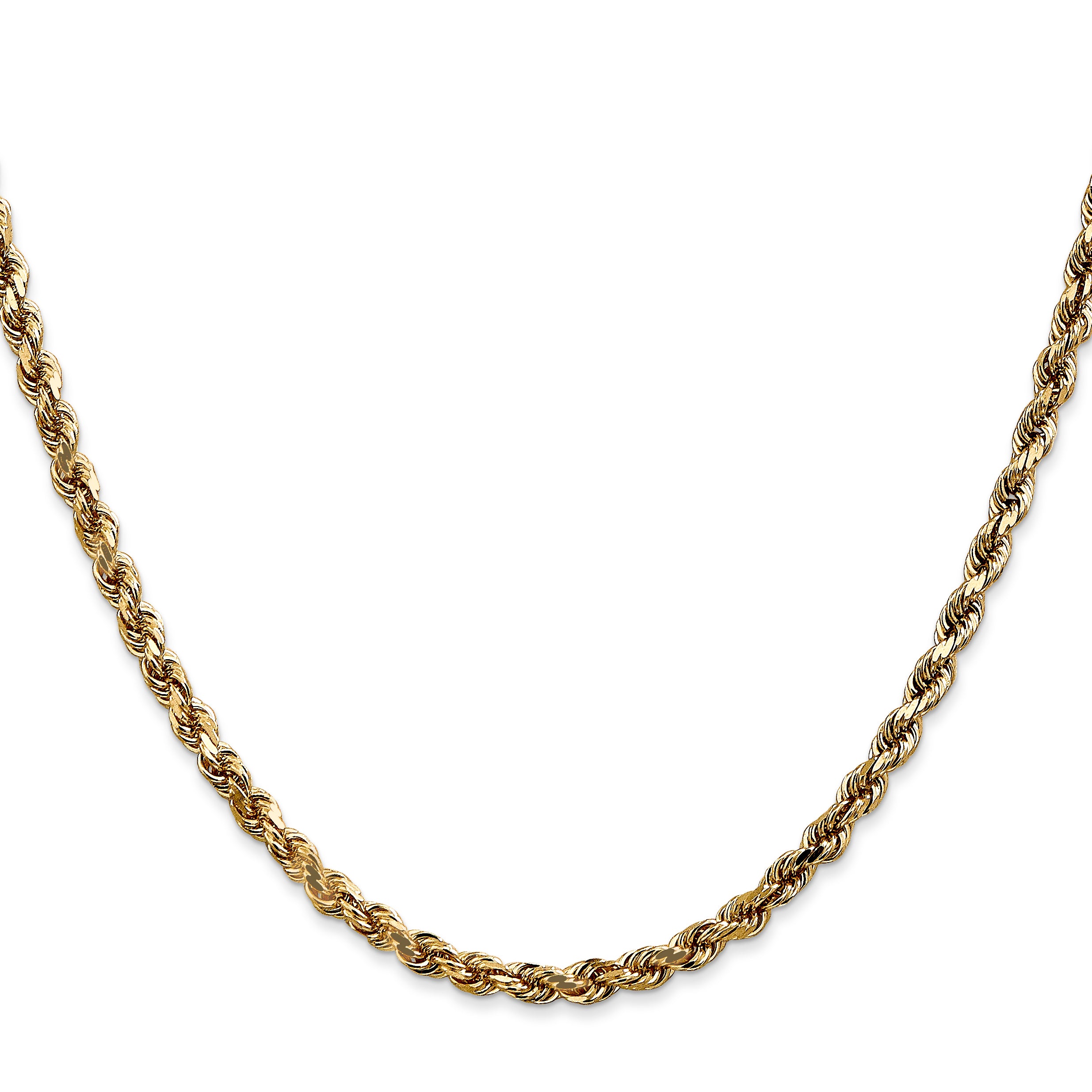 3.5mm 10K Yellow Gold Diamond-Cut Rope Chain - Sophia Jewelers