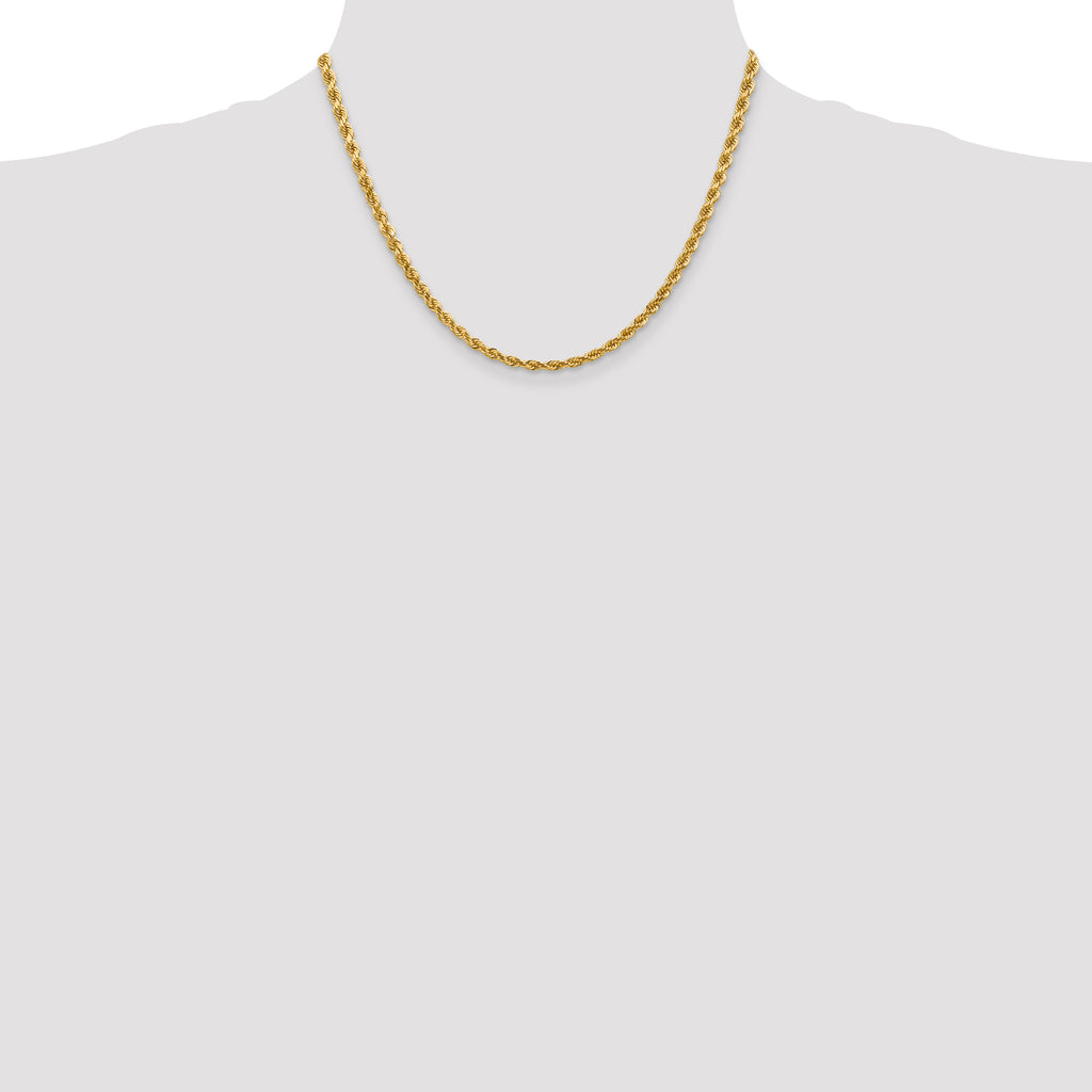 4.0mm 10K Yellow Gold Diamond-Cut Rope Chain - Sophia Jewelers