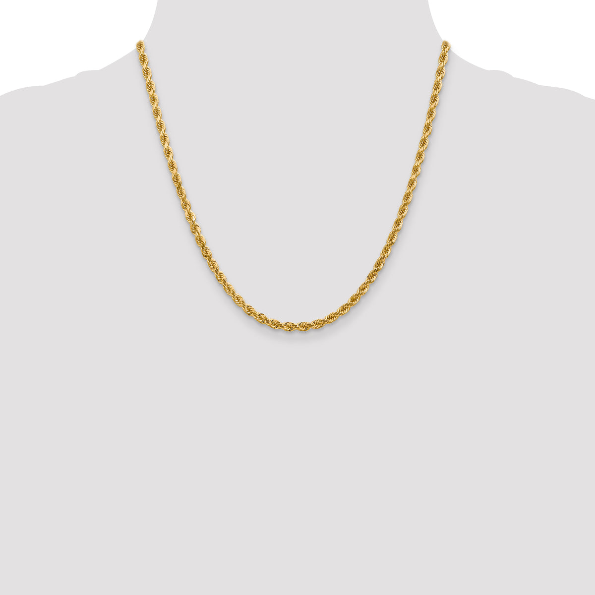10K 4mm Diamond-Cut Rope Chain