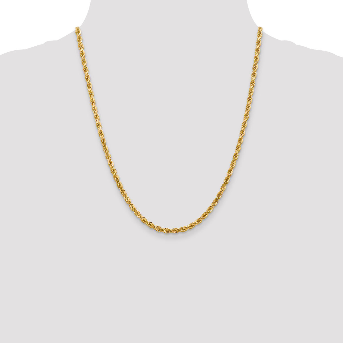 10K 4mm Diamond-Cut Rope Chain