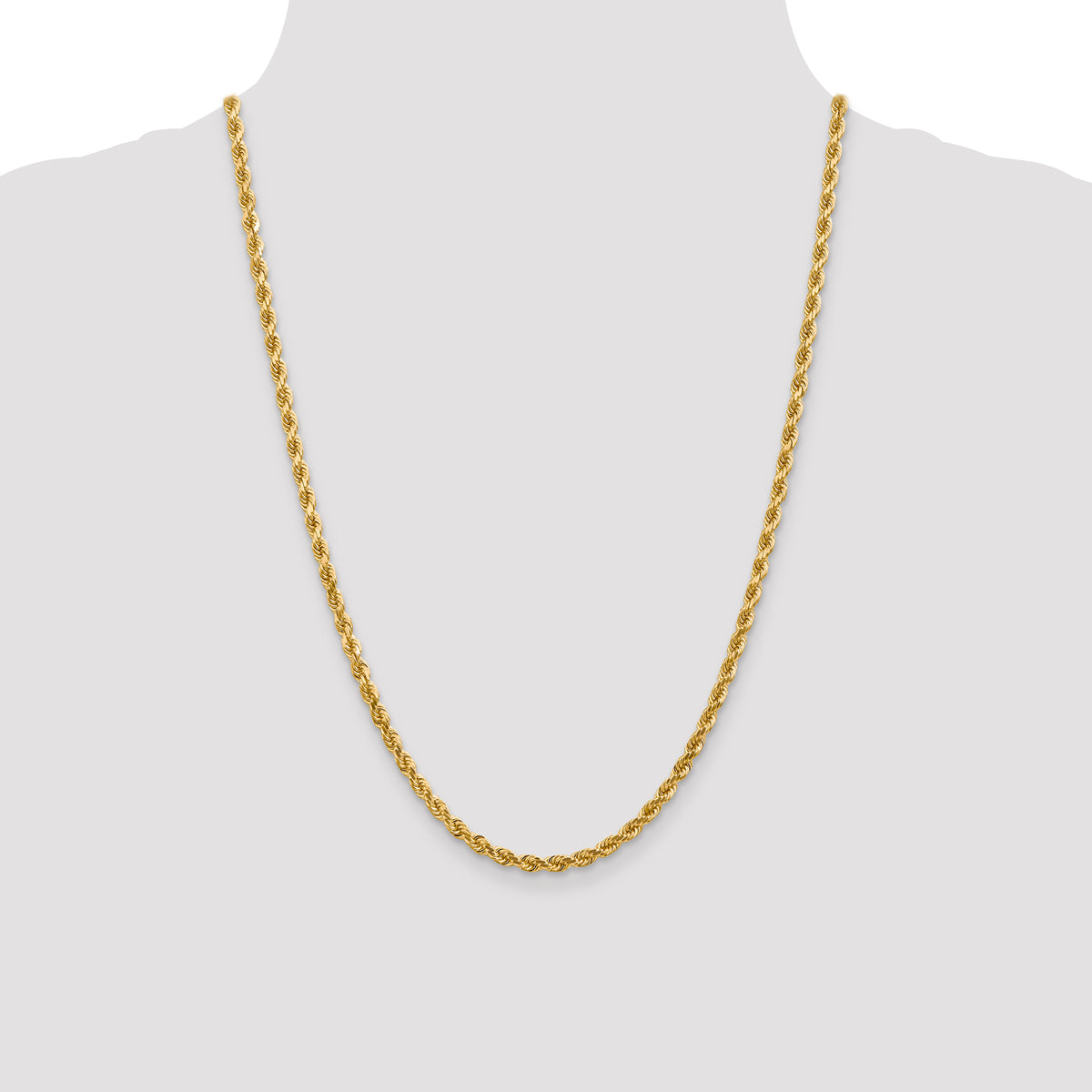 10K 4mm Diamond-Cut Rope Chain