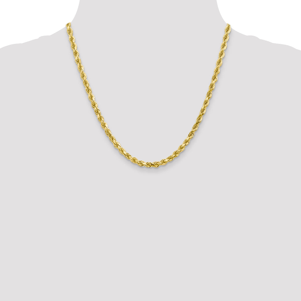 4.5mm 10K Yellow Gold Diamond-Cut Rope Chain - Sophia Jewelers