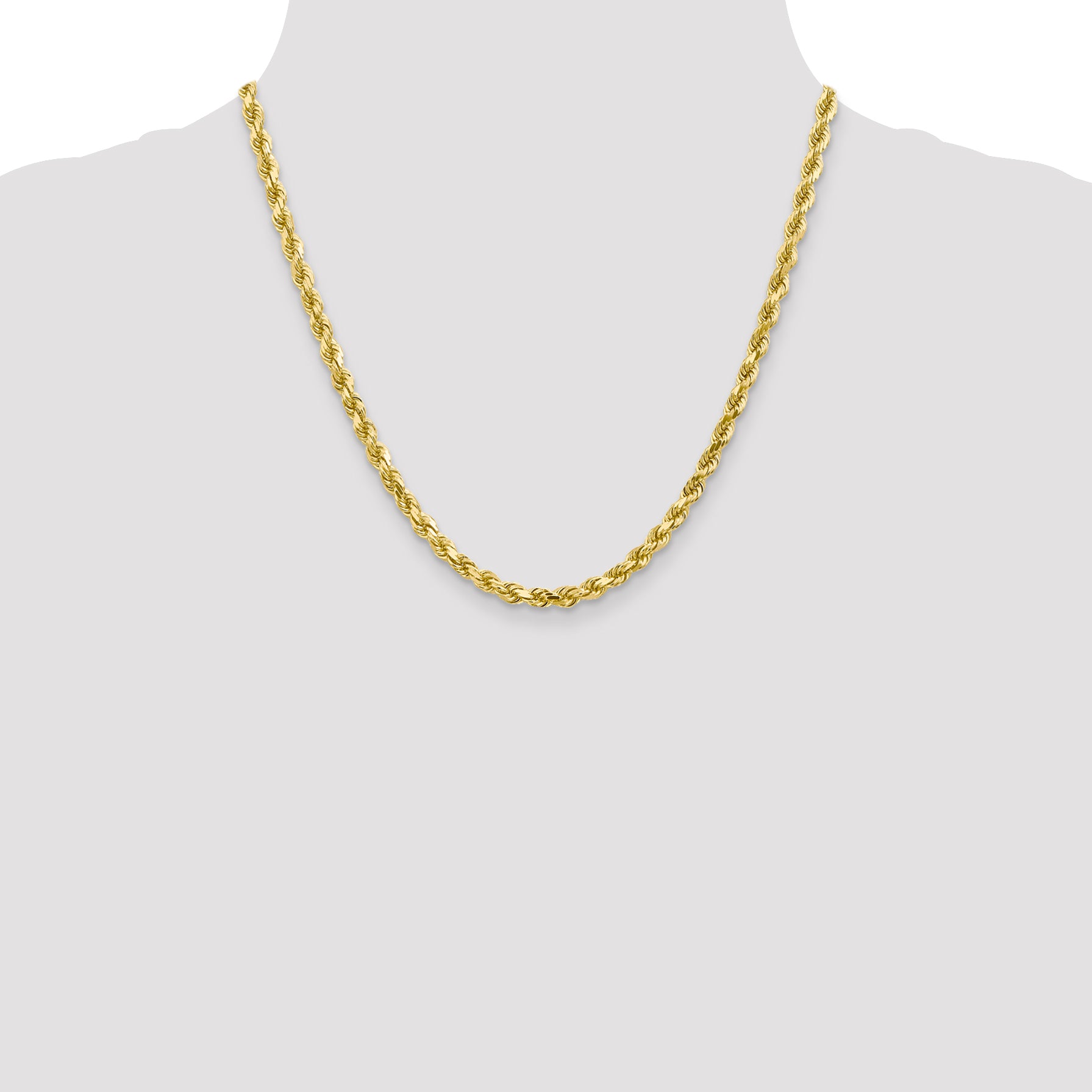 4.5mm 10K Yellow Gold Diamond-Cut Rope Chain - Sophia Jewelers