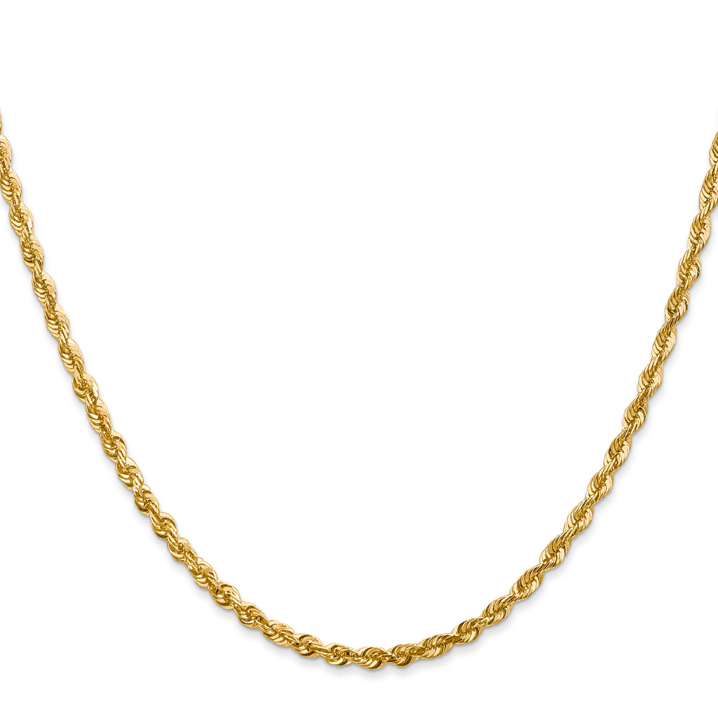 2.75mm 10K Yellow Gold Diamond-Cut Lightweight Rope Chain - Sophia Jewelers