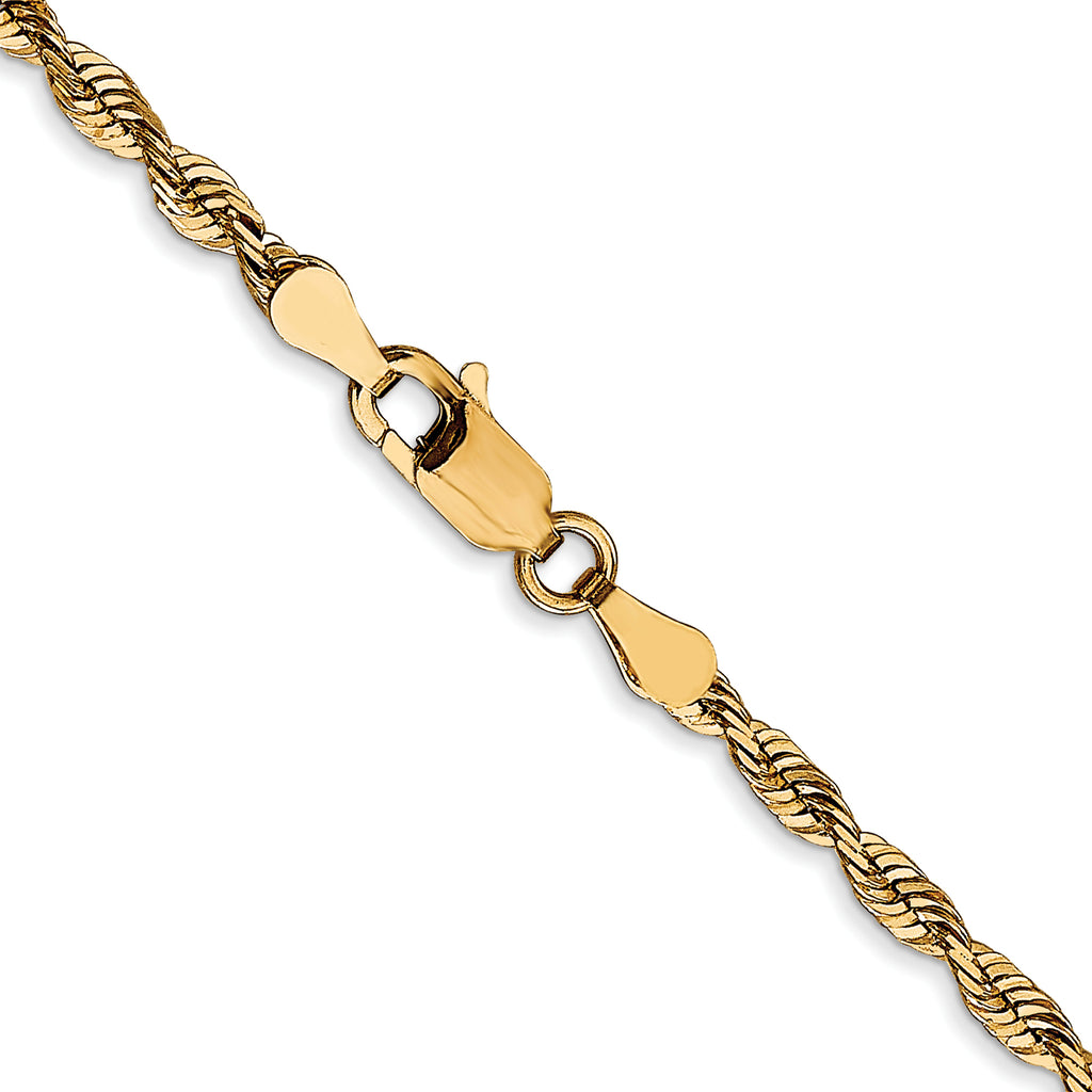 2.75mm 10K Yellow Gold Diamond-Cut Lightweight Rope Chain - Sophia Jewelers