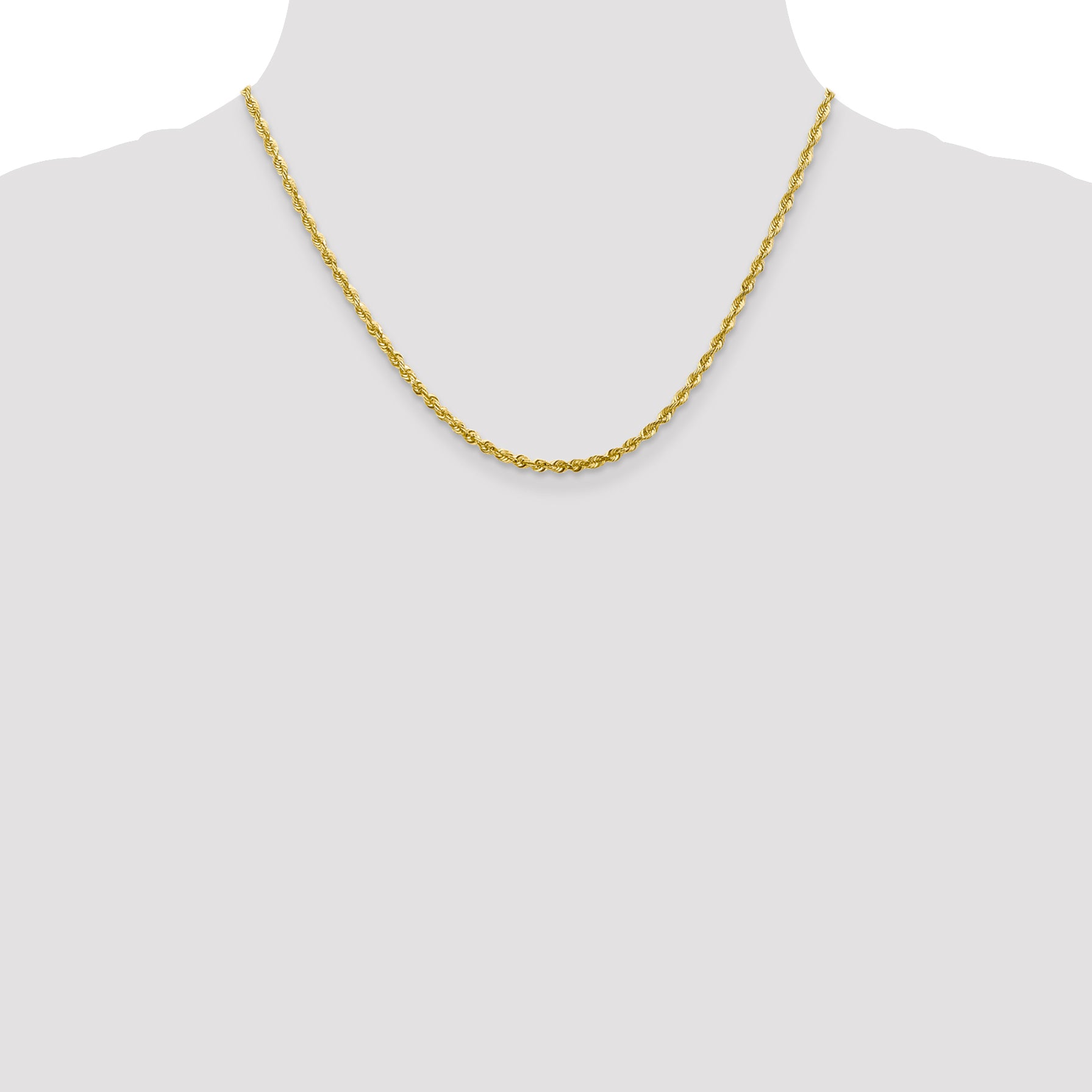 2.75mm 10K Yellow Gold Diamond-Cut Lightweight Rope Chain - Sophia Jewelers
