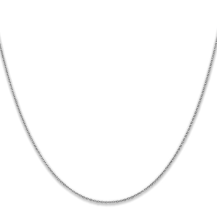 Flat Cable Chain Necklace in 10K White Gold, 1.1mm Secondary image