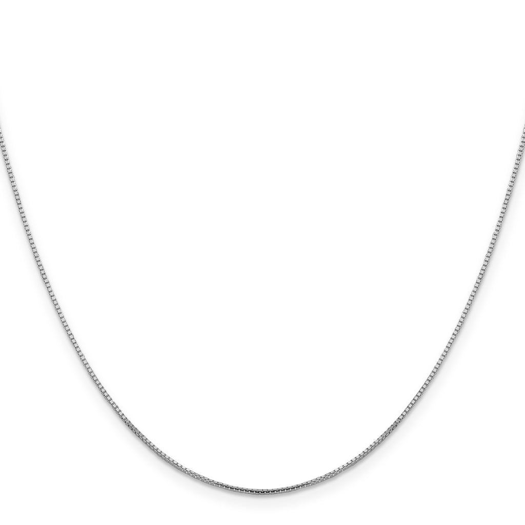 0.95mm 10K White Gold Sparkle Octagonal Box Chain - Sophia Jewelers