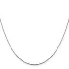 0.95mm 10K White Gold Sparkle Octagonal Box Chain - Sophia Jewelers