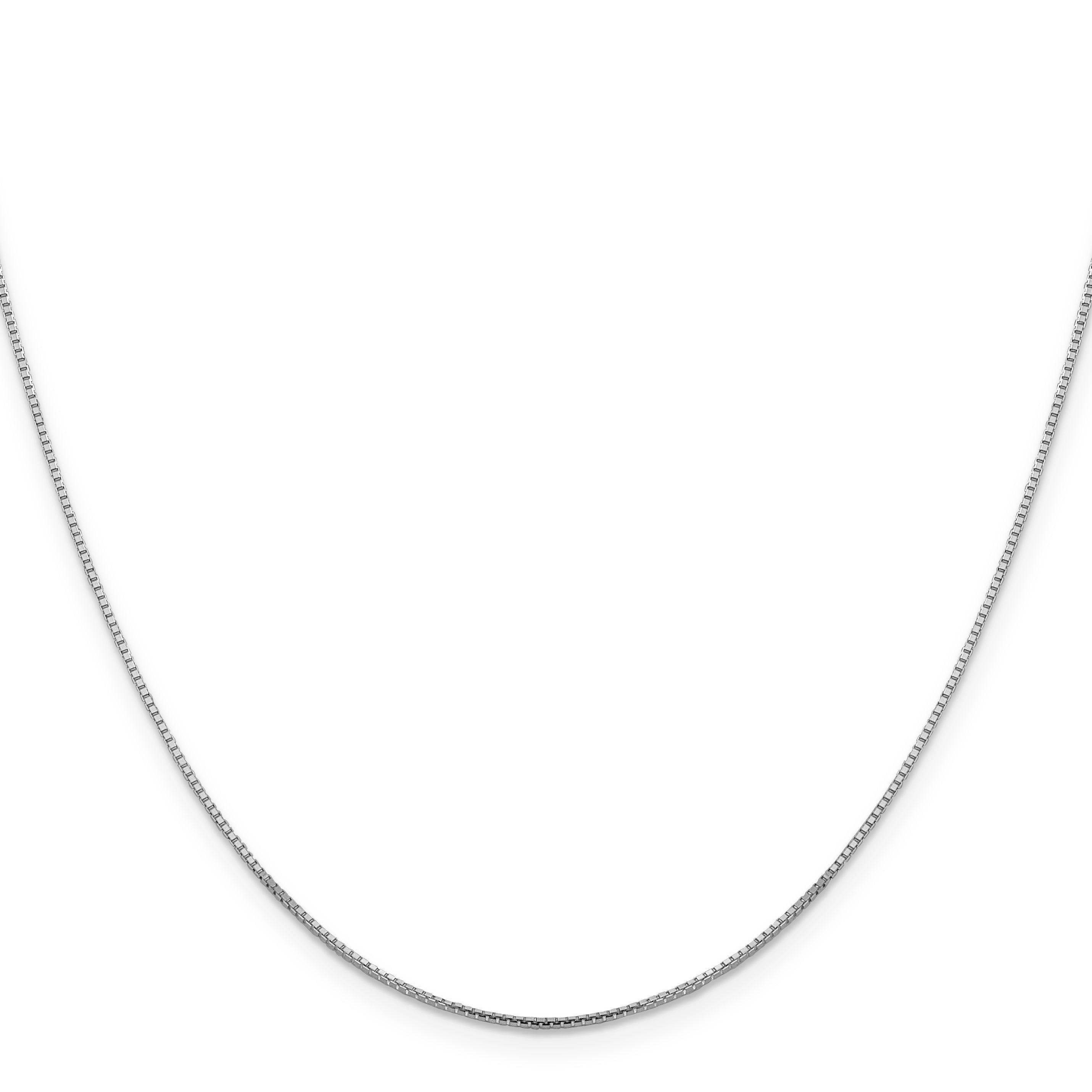 0.95mm 10K White Gold Sparkle Octagonal Box Chain - Sophia Jewelers
