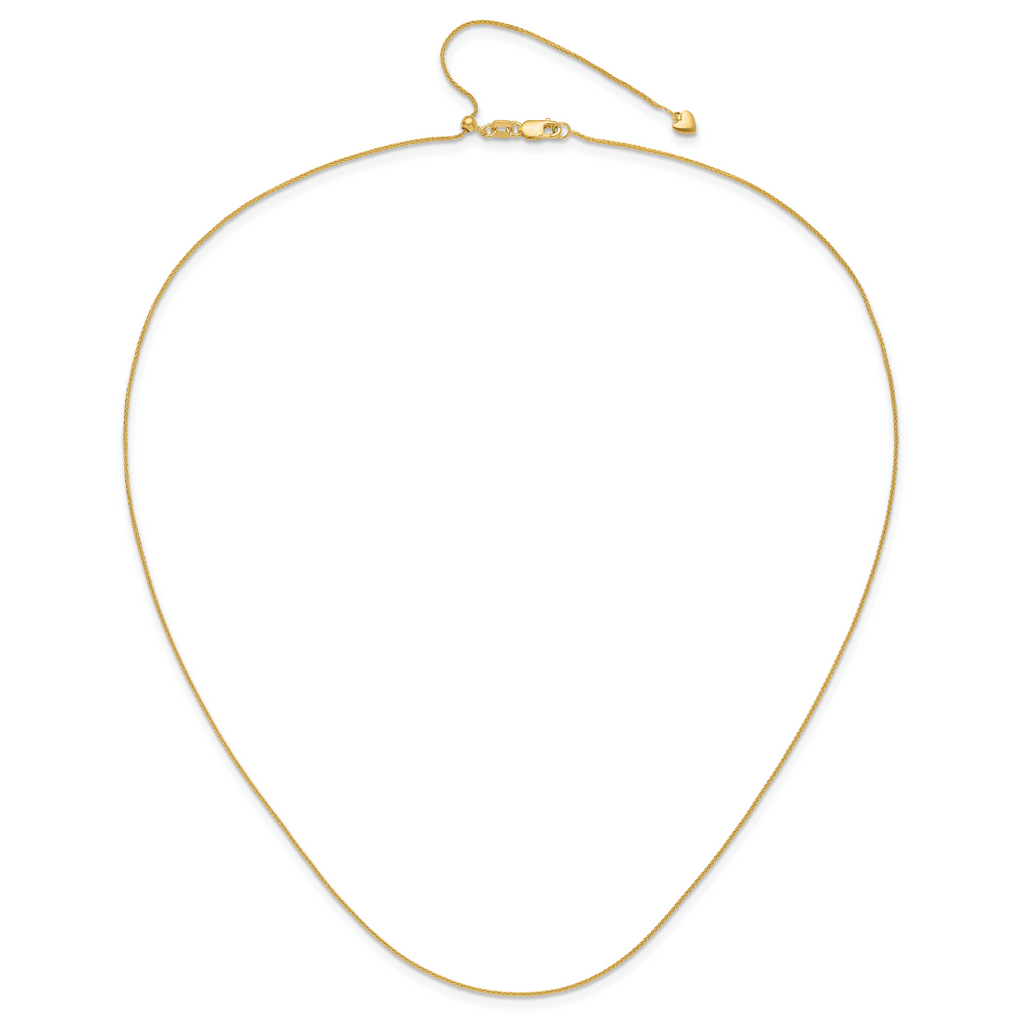 0.8mm 10K Yellow Gold Wheat Chain - Sophia Jewelers