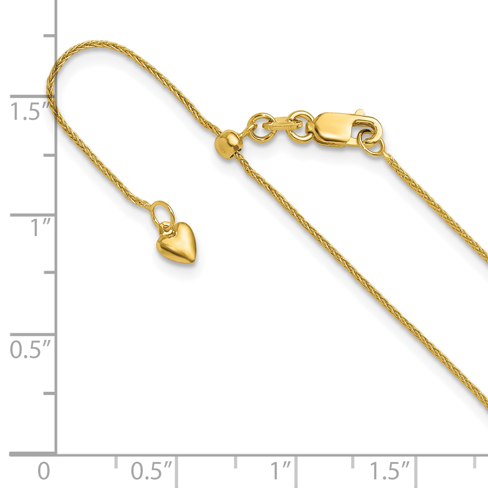 0.8mm 10K Yellow Gold Wheat Chain - Sophia Jewelers