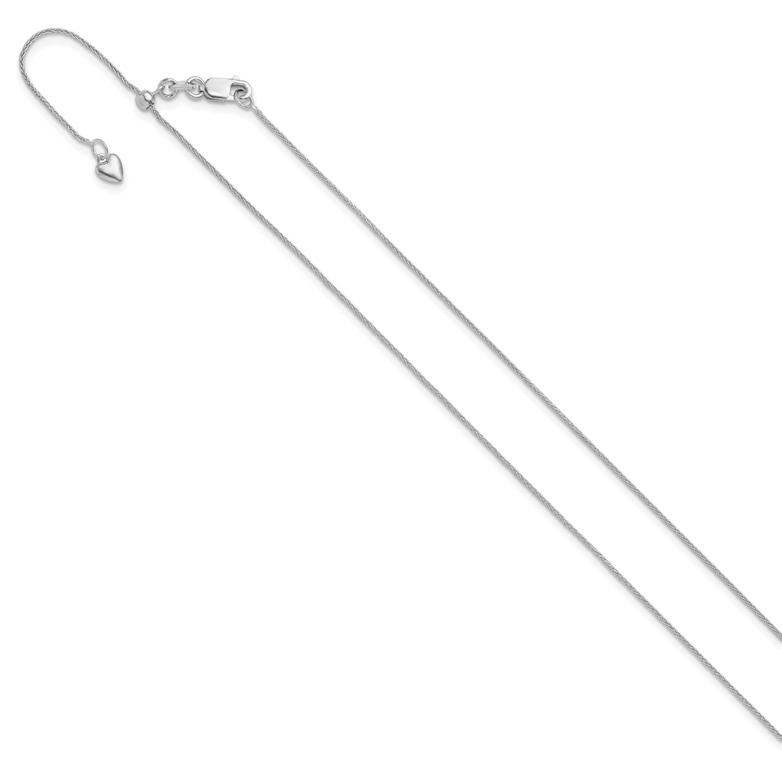 Spiga Wheat Chain in 10K White Gold, 22 to 30 Inch, 0.8mm Secondary image