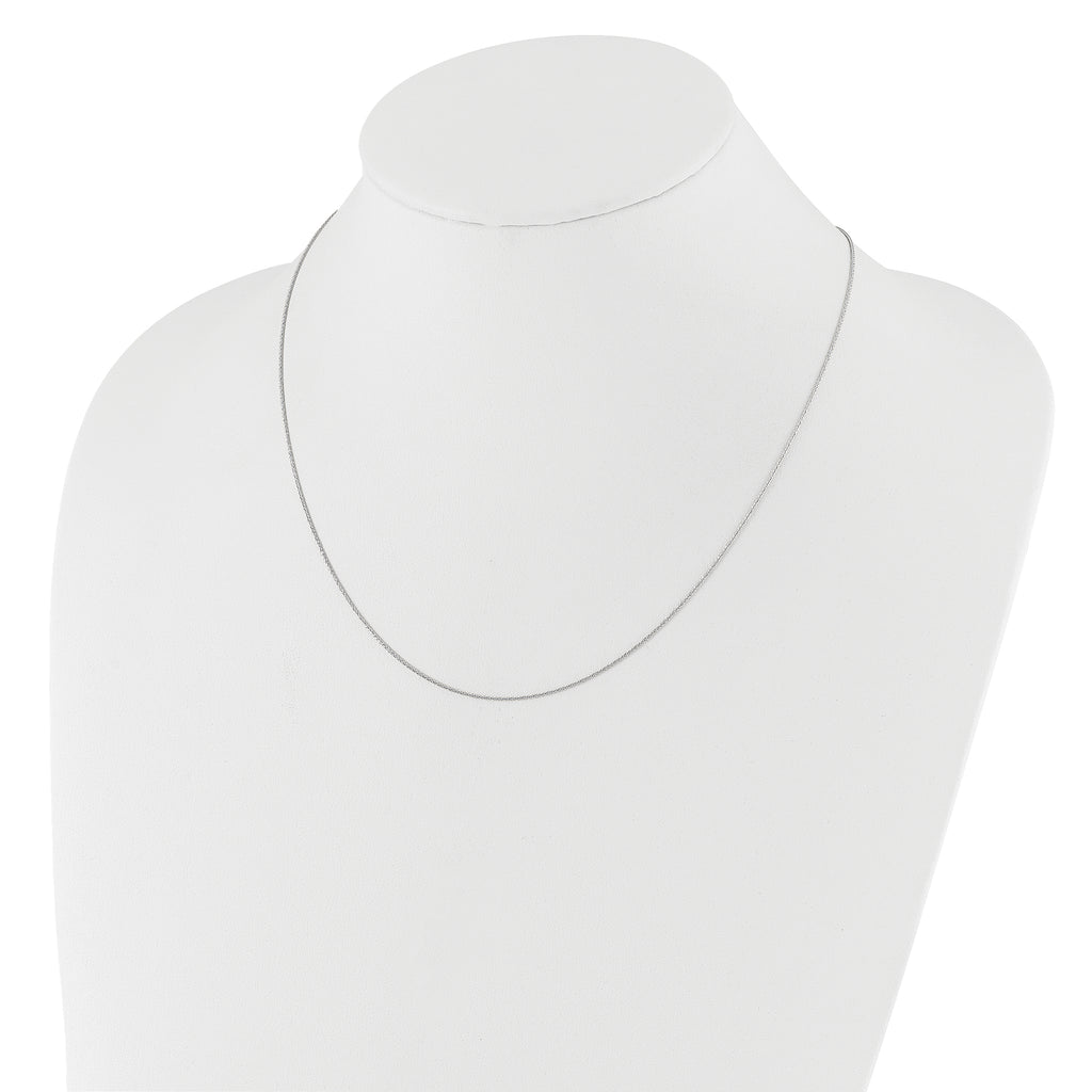 10K White Gold Adjustable .8mm Wheat Chain