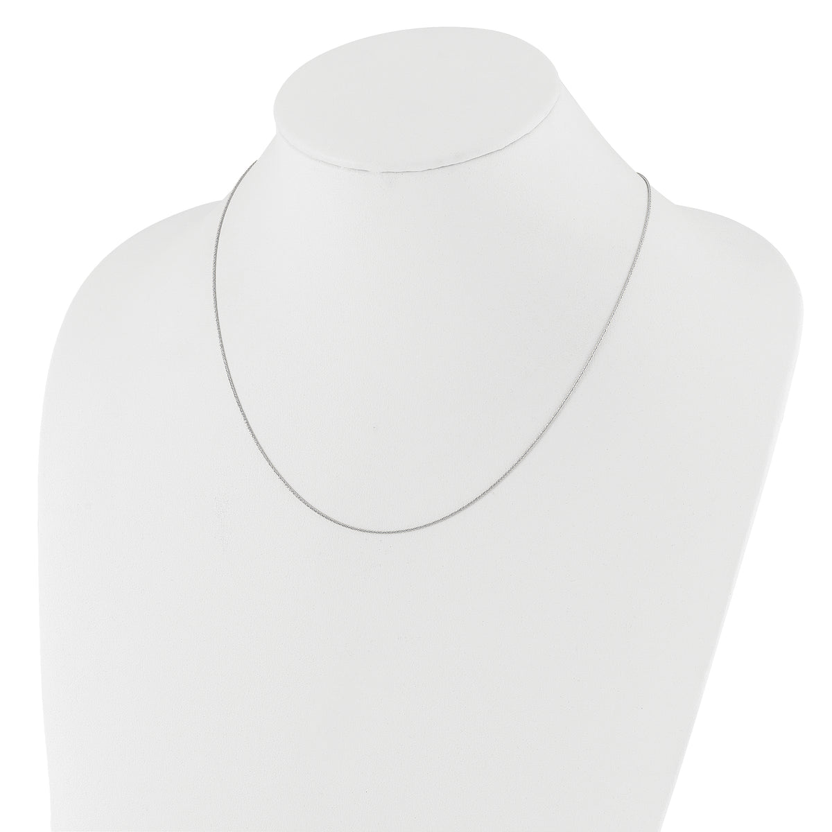 10K White Gold Adjustable .8mm Wheat Chain