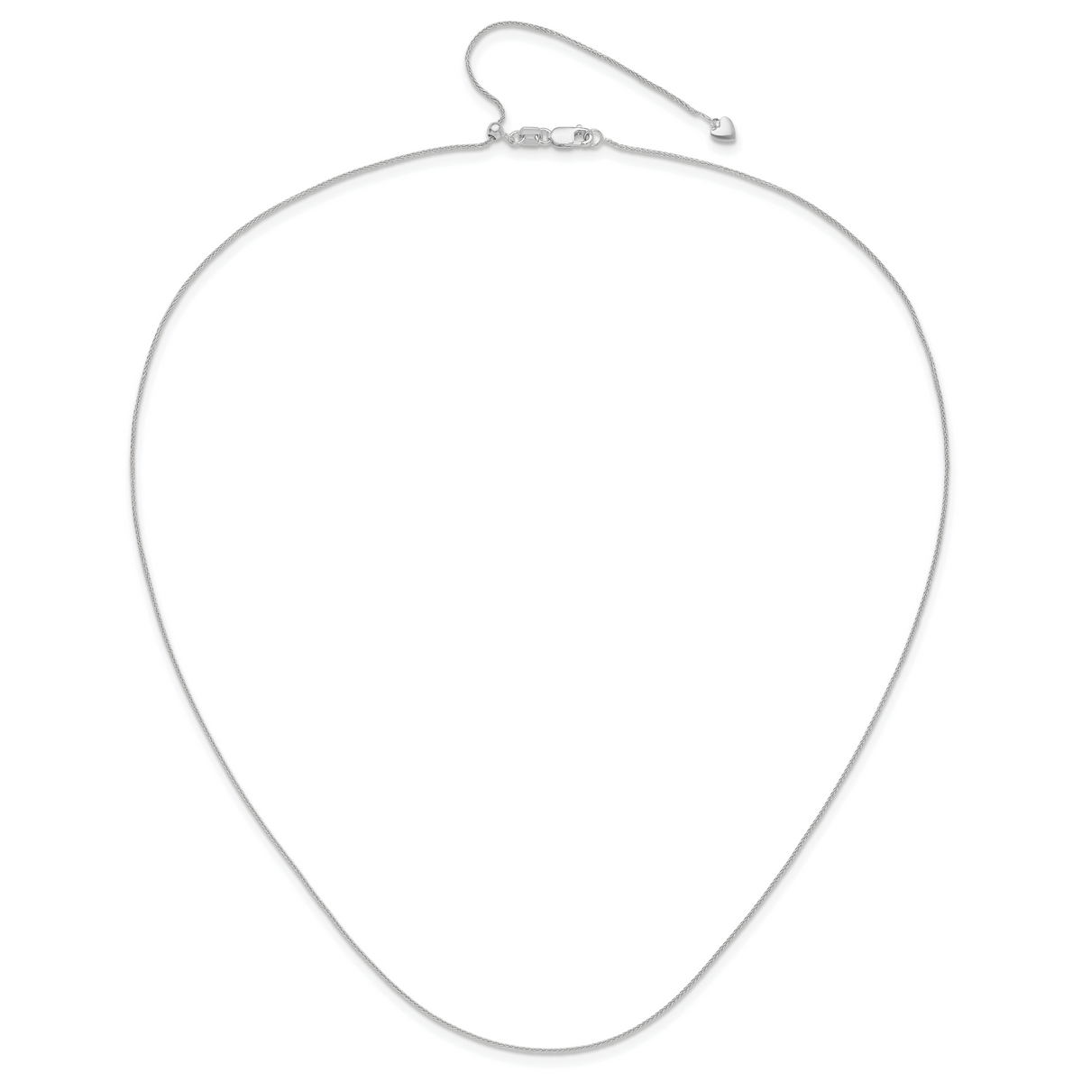 10K White Gold Adjustable .8mm Wheat Chain