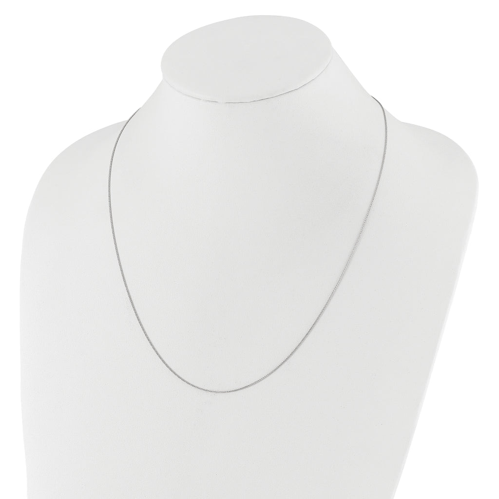 10K White Gold Adjustable .8mm Wheat Chain