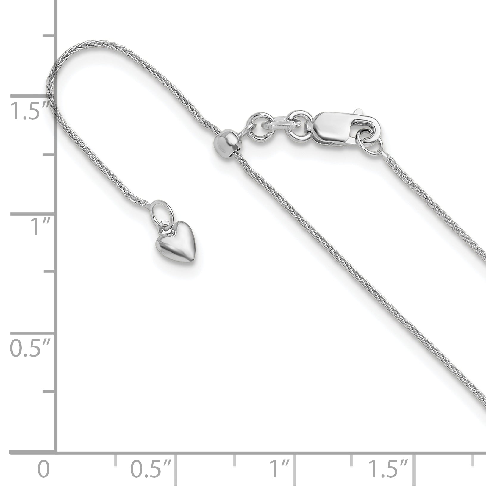0.8mm 10K White Gold Wheat Chain - Sophia Jewelers
