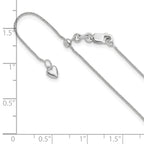 10K White Gold Adjustable .8mm Wheat Chain