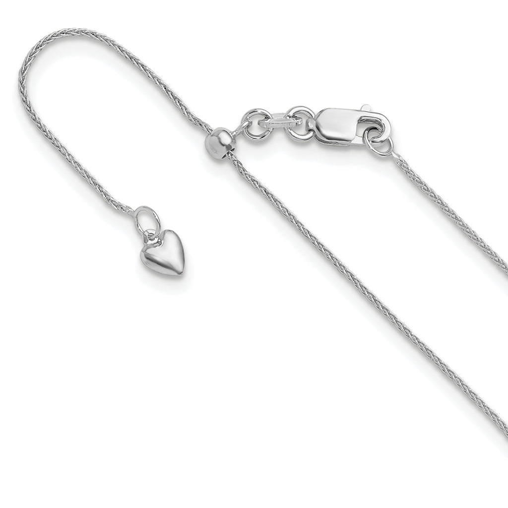 0.8mm 10K White Gold Wheat Chain - Sophia Jewelers
