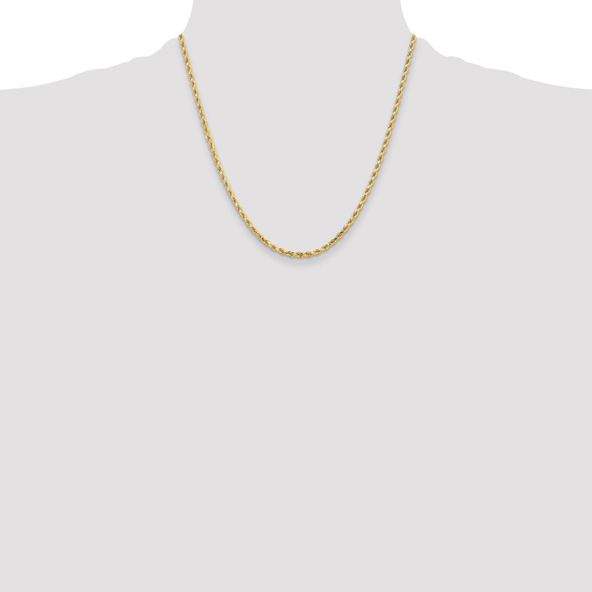 Rope Chain in 10K Yellow Gold, Bracelet to Necklace Lengths, 3.25mm - Sophia Jewelers