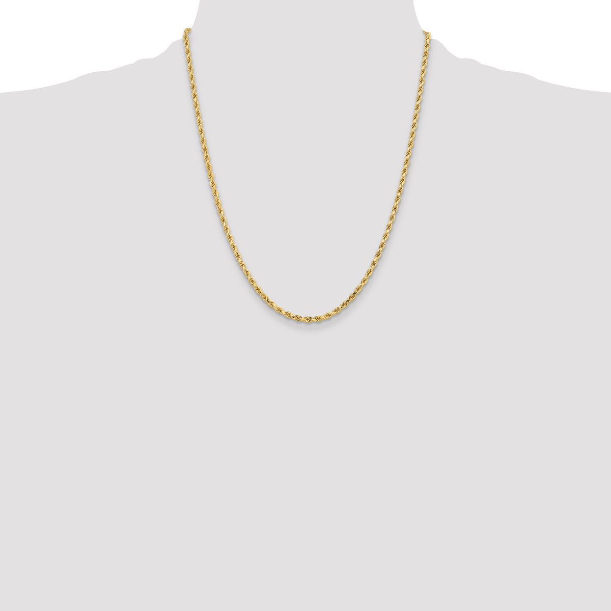 Rope Chain in 10K Yellow Gold, Bracelet to Necklace Lengths, 3.25mm - Sophia Jewelers