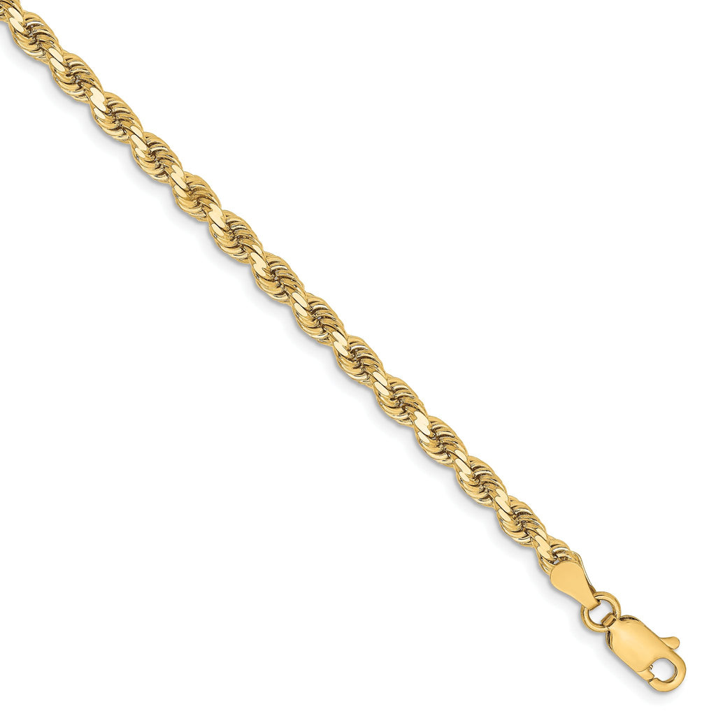 Rope Chain in 10K Yellow Gold, Bracelet to Necklace Lengths, 3.25mm - Sophia Jewelers