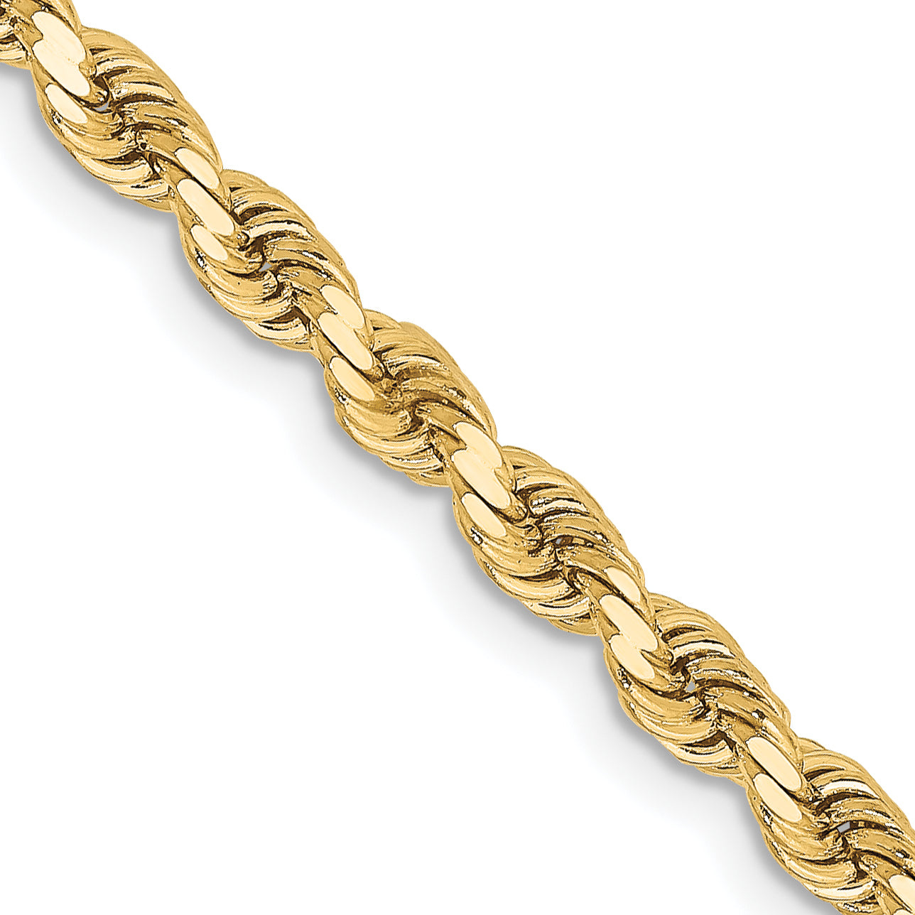 3.25mm 10K Yellow Gold Diamond-Cut Rope Chain - Sophia Jewelers