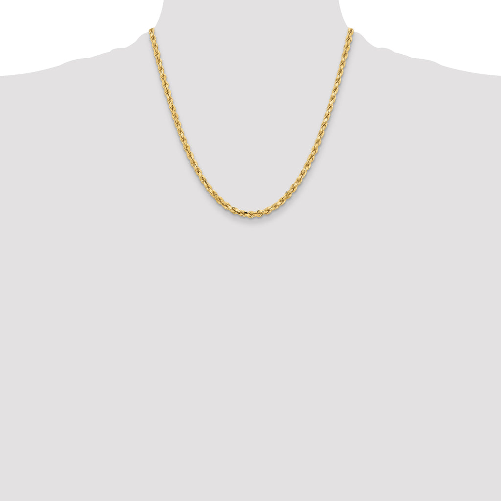 4.25mm 10K Yellow Gold Diamond-Cut Rope Chain - Sophia Jewelers