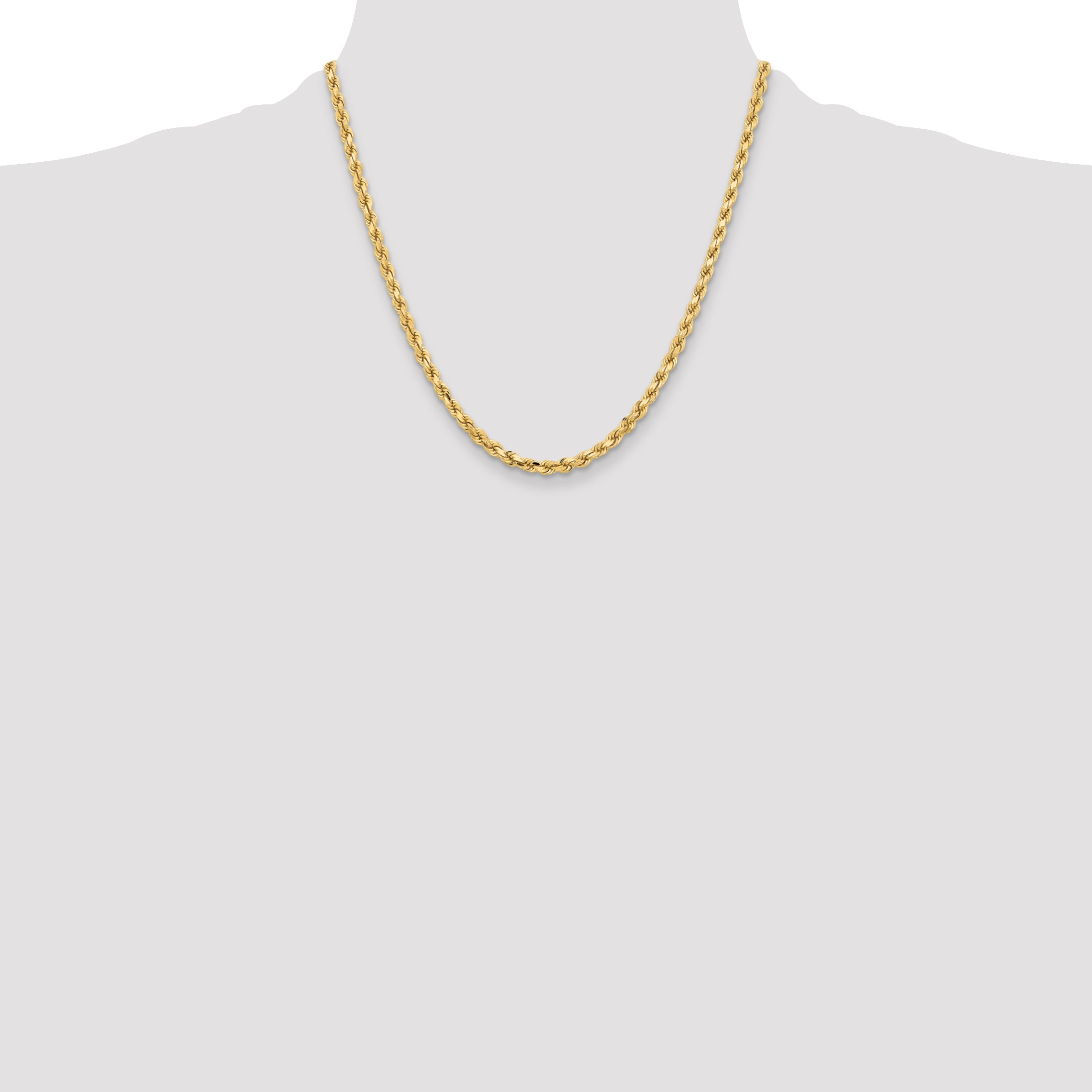 4.25mm 10K Yellow Gold Diamond-Cut Rope Chain - Sophia Jewelers