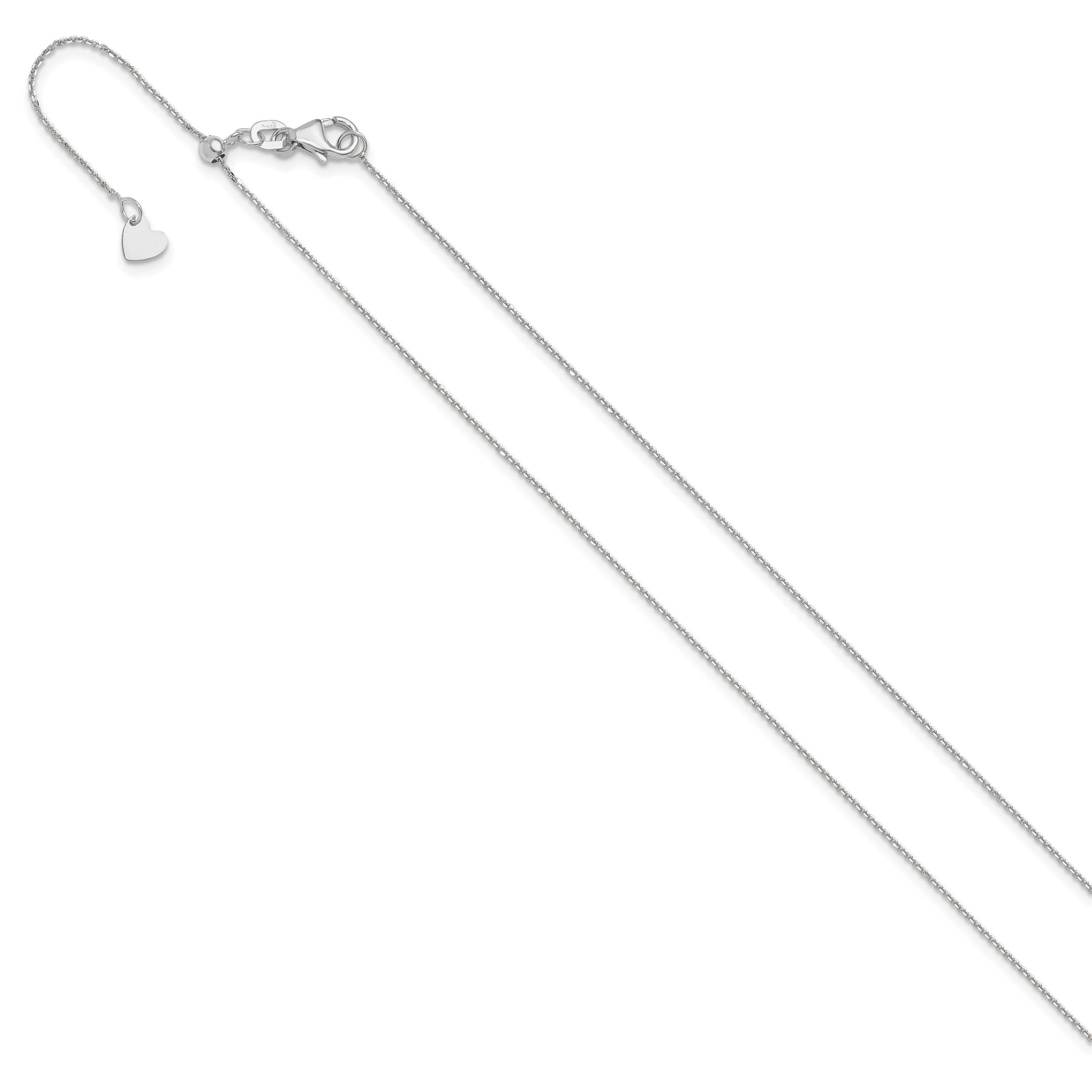 Rhodium-Plated Diamond-Cut Cable Chain in 10K Gold, 22 inch, 1mm Secondary image