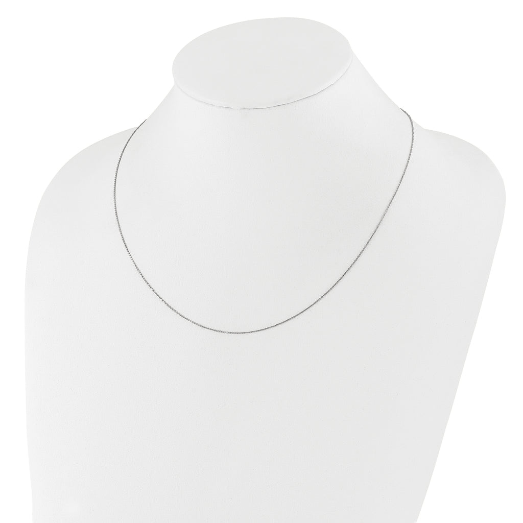 10K White Gold Adjustable 1mm D/C Cable Chain
