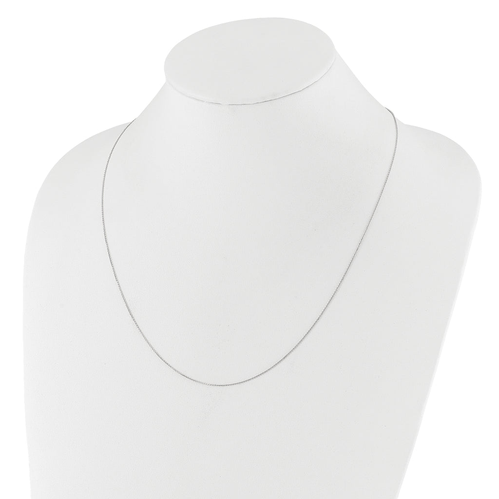 10K White Gold Adjustable 1mm D/C Cable Chain