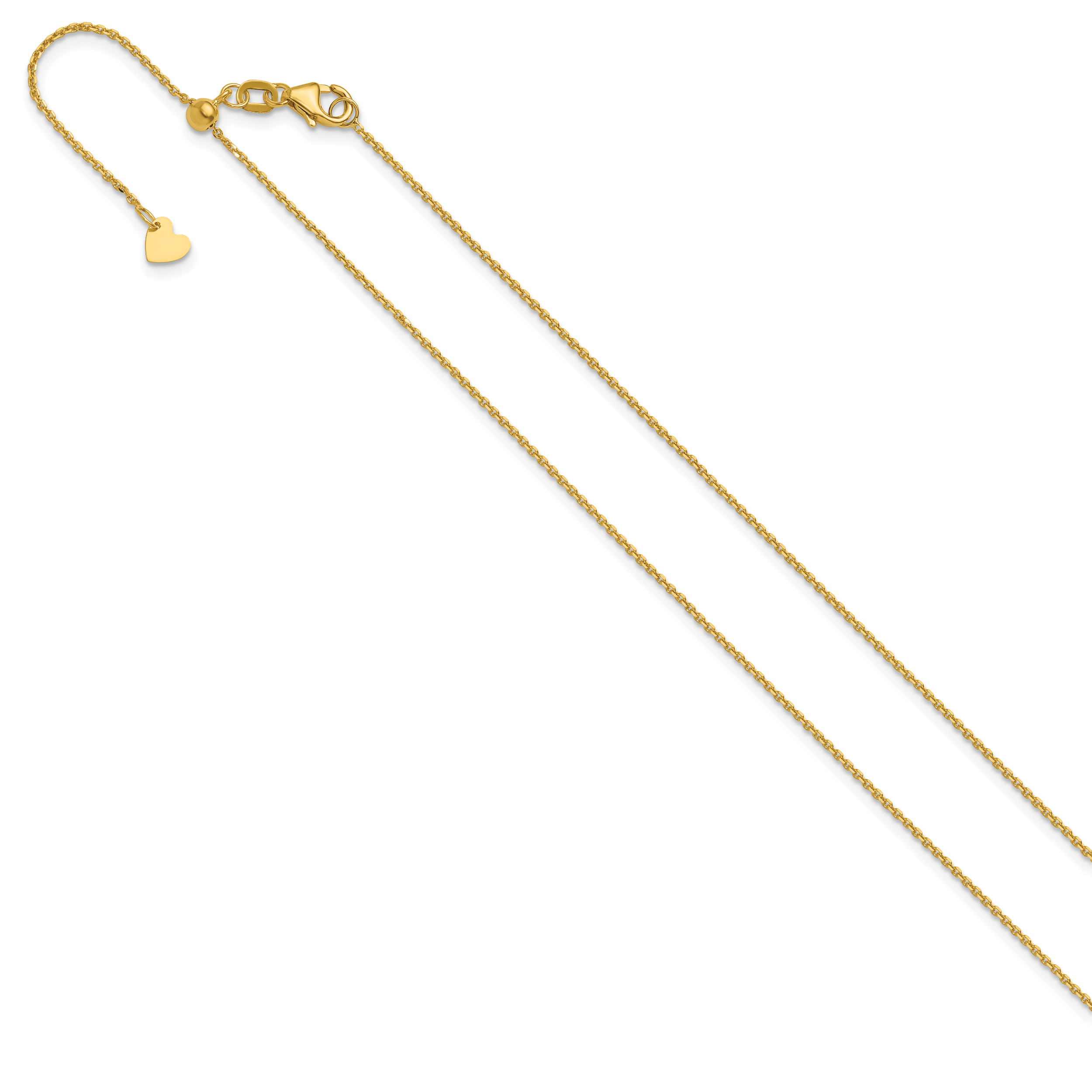 Diamond-Cut Cable Chain in 10K Yellow Gold, Adjustable, 1.1mm Secondary image