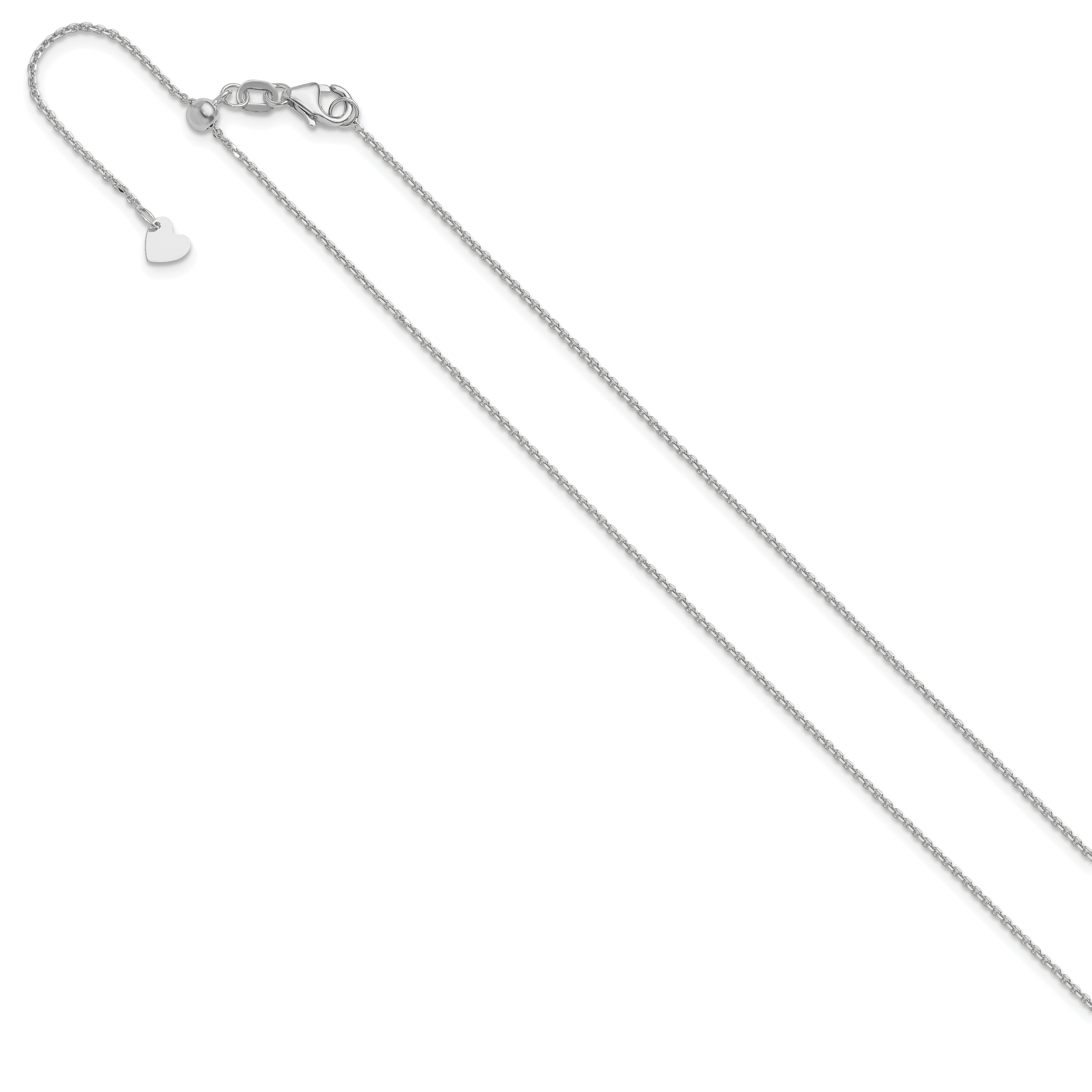 Rhodium-Plated Diamond-Cut Cable Chain in 10K Gold, 22 inch, 1.1mm Secondary image