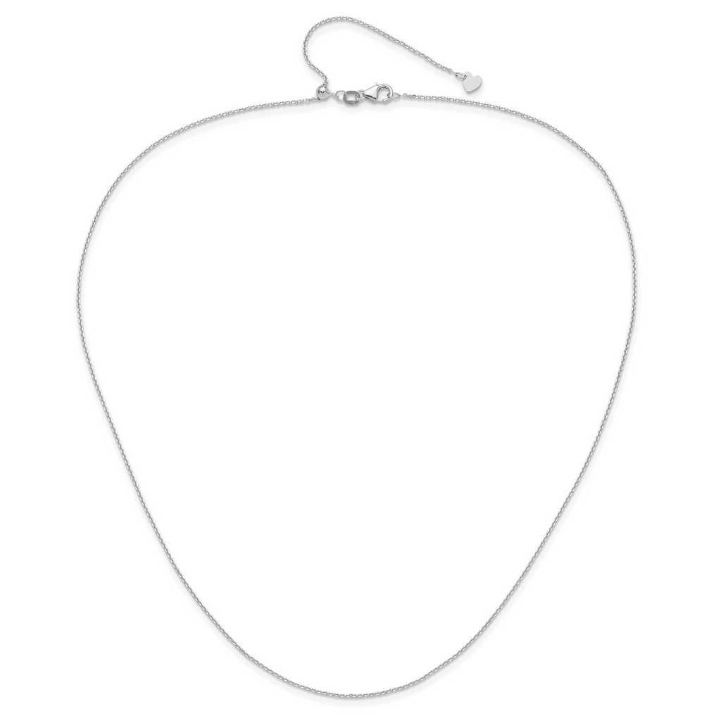 10K White Gold Adjustable 1.1mm D/C Cable Chain