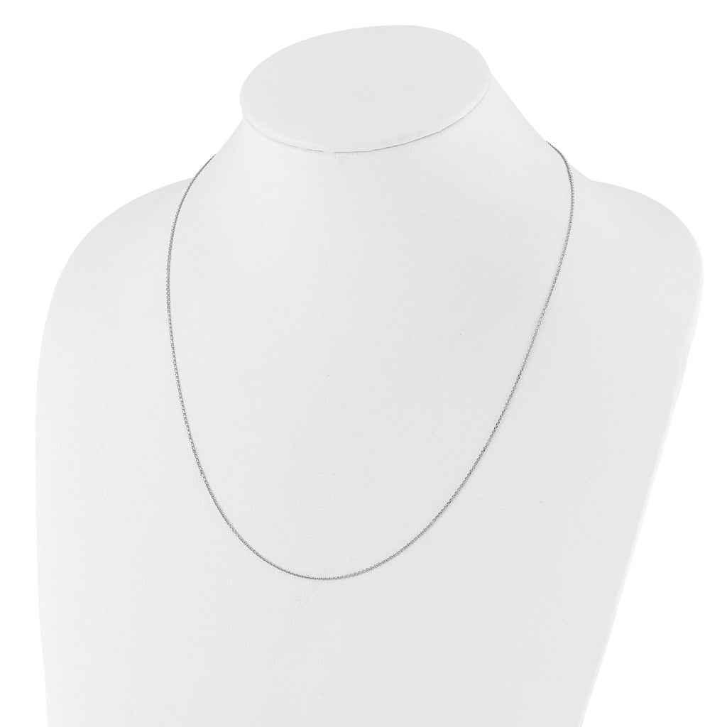 10K White Gold Adjustable 1.1mm D/C Cable Chain