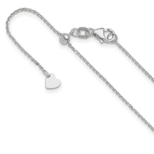 Diamond-Cut Cable Chain Necklace in 10K White Gold, 1.1mm, 22 Inch - Sophia Jewelers