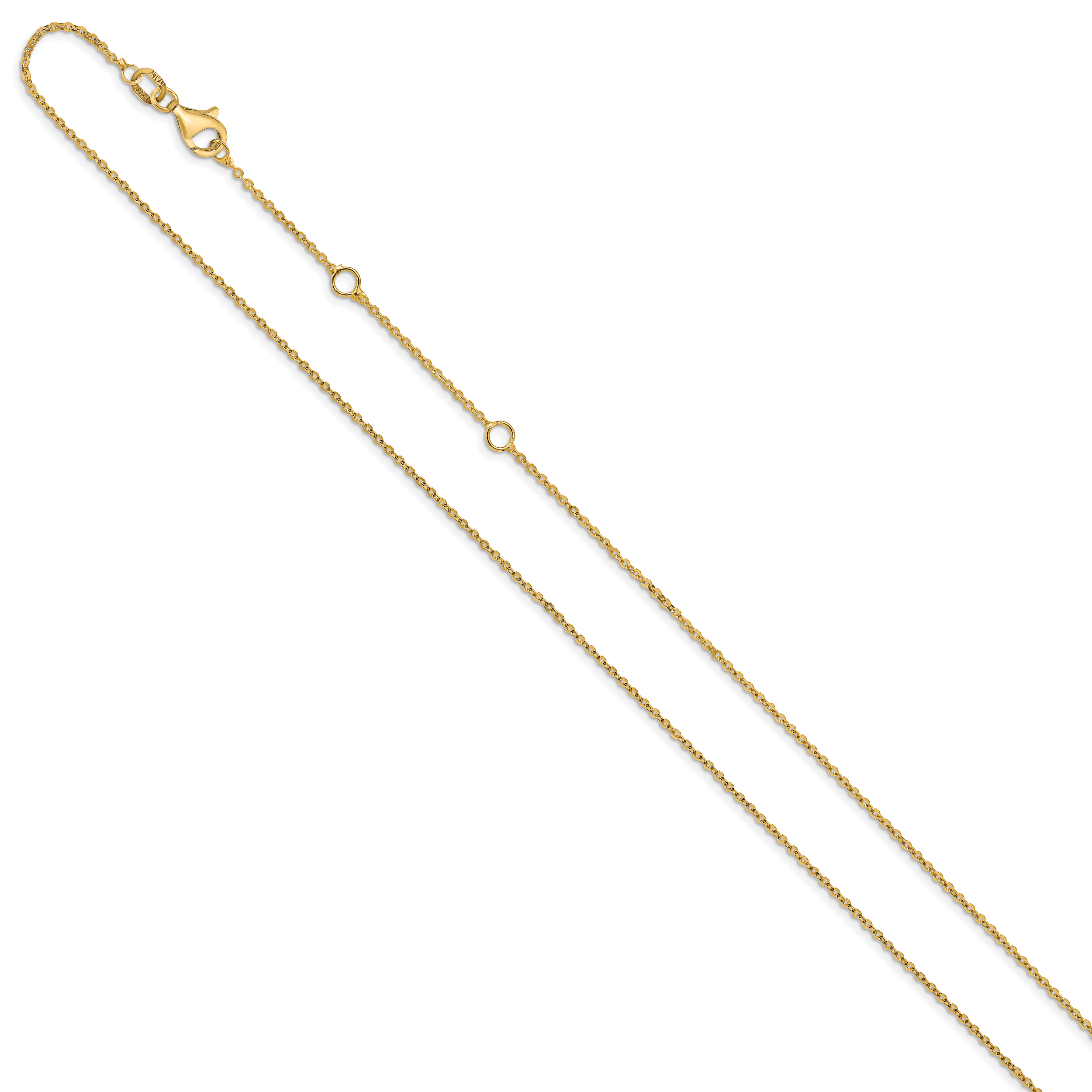 Adjustable Flat Cable Chain in 10K Yellow Gold Secondary image
