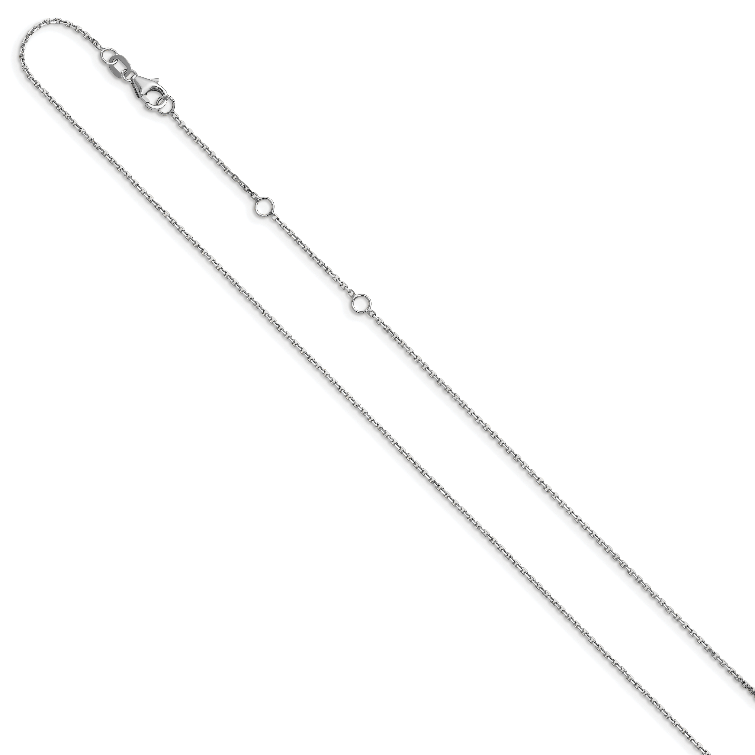 Rhodium-Plated Diamond-Cut Rolo Chain in 10K Gold, 16 inch, 1.05mm Secondary image