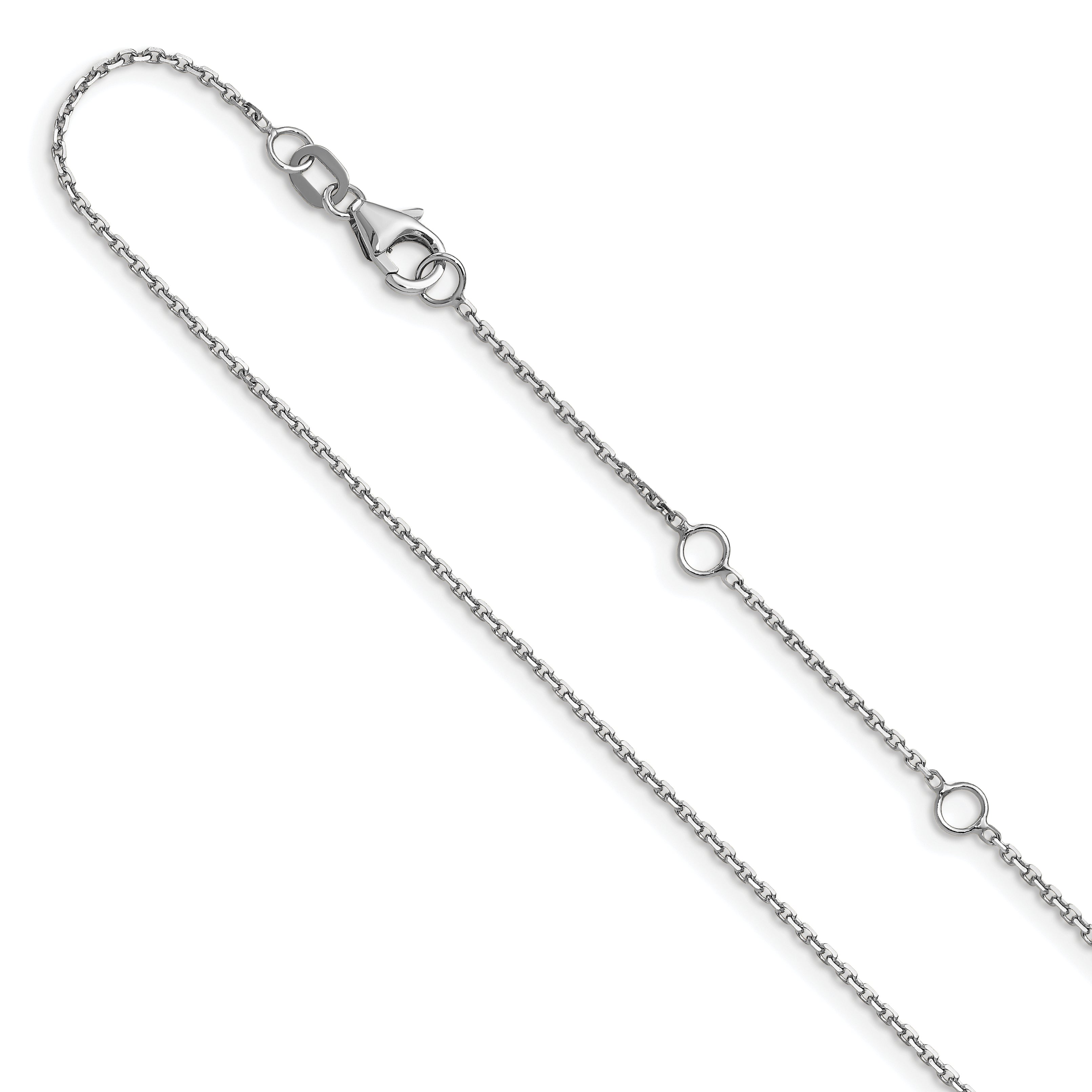 10k White Gold 1.05mm D/C Cable 1in+1in Adjustable Chain Main image