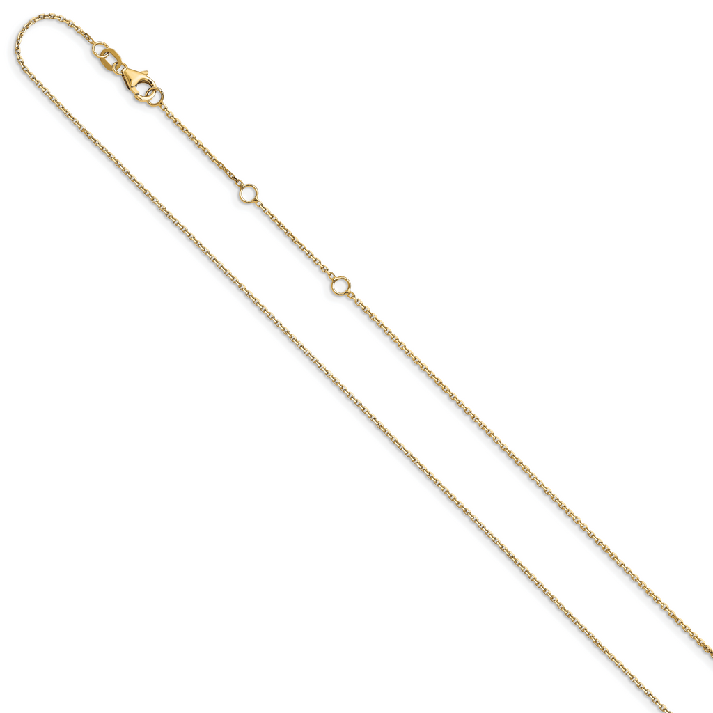 1.05mm 10K Yellow Gold Diamond-Cut Cable Chain - Sophia Jewelers