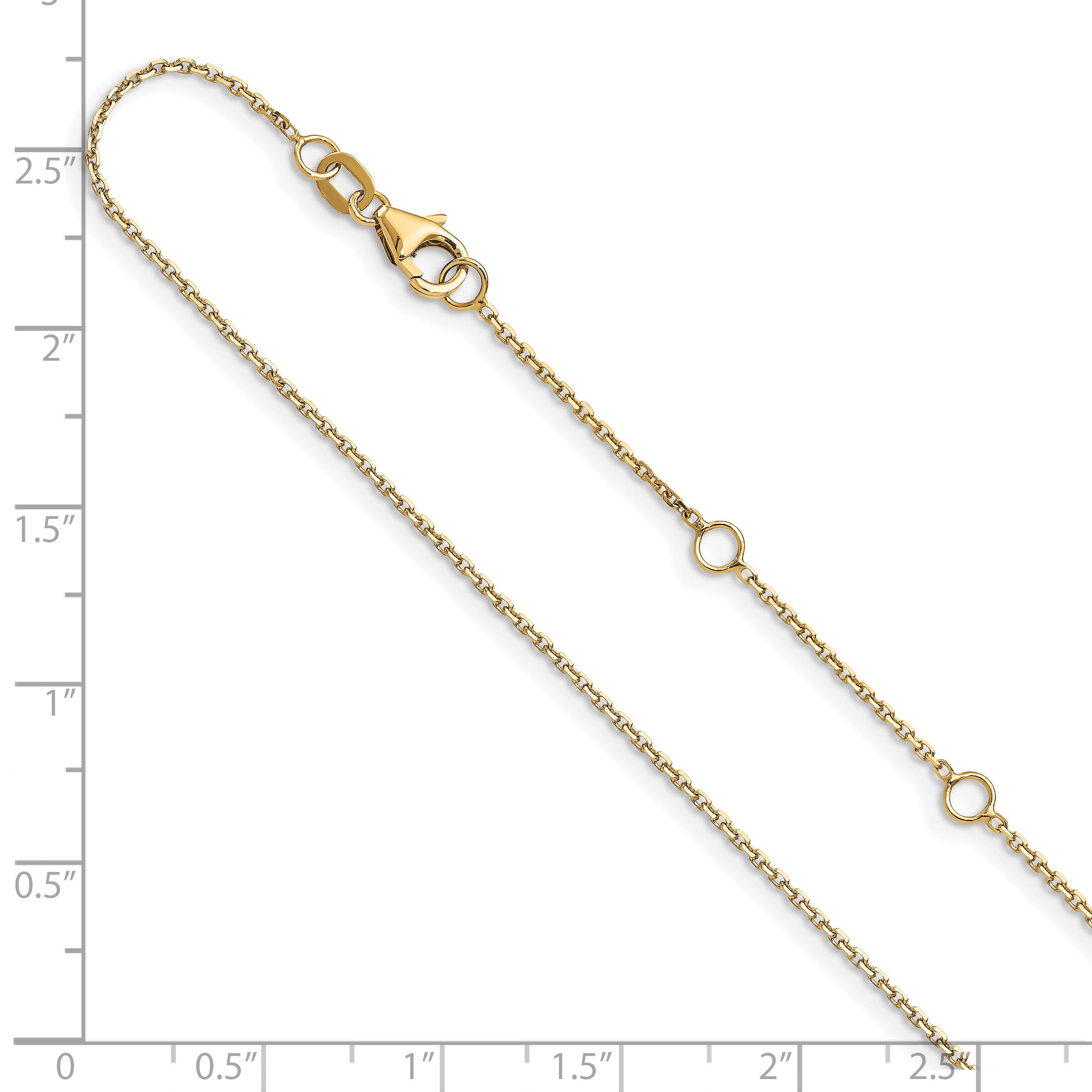 1.05mm 10K Yellow Gold Diamond-Cut Cable Chain - Sophia Jewelers